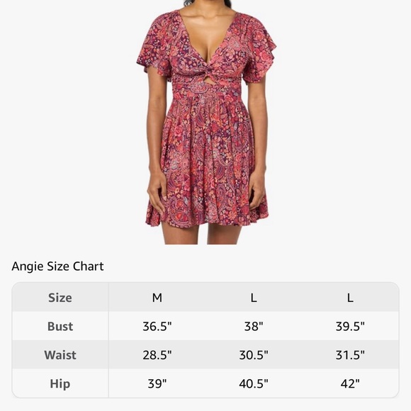 Angie Women's Twist Front Peekaboo Cutout Short Sleeve Dress - Picture 6 of 6